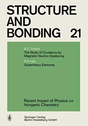 Couverture du produit · Recent Impact of Physics on Inorganic Chemistry