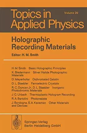 Couverture du produit · Holographic Recording Materials
