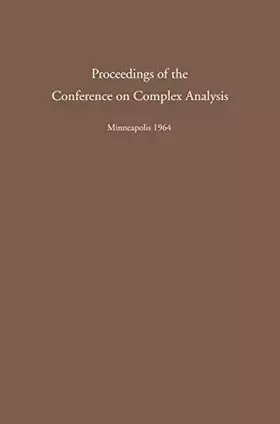 Couverture du produit · Proceedings of the Conference on Complex Analysis