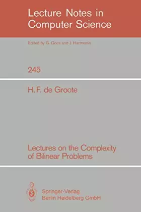 Couverture du produit · Lectures on the Complexity of Bilinear Problems