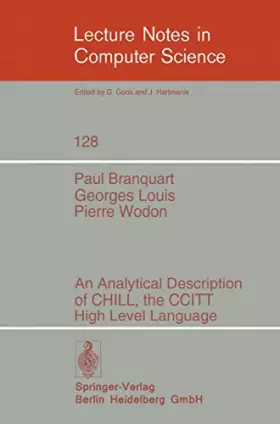 Couverture du produit · An Analytical Description of Chill, the Ccitt High Level Language