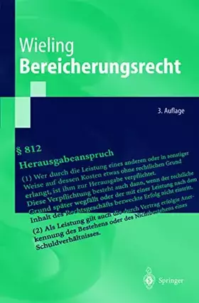 Couverture du produit · Bereicherungsrecht (Springer-Lehrbuch)