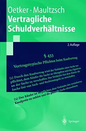 Couverture du produit · Vertragliche Schuldverhältnisse