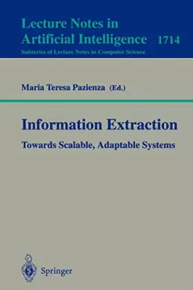 Couverture du produit · Information Extraction: Towards Scalable, Adaptable Systems