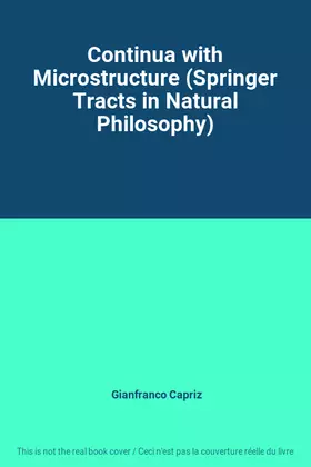 Couverture du produit · Continua with Microstructure (Springer Tracts in Natural Philosophy)