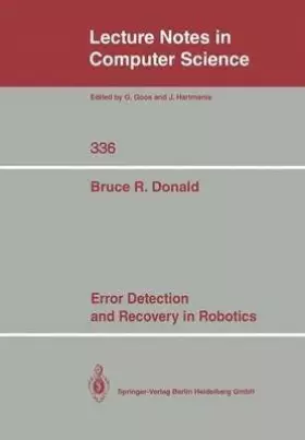 Couverture du produit · Error Detection and Recovery in Robotics