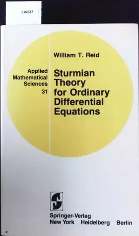 Couverture du produit · Sturmian Theory for Ordinary Differential Equations (Applied Mathematical Sciences)
