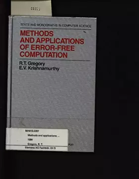 Couverture du produit · Methods and Applications of Error-Free Computation