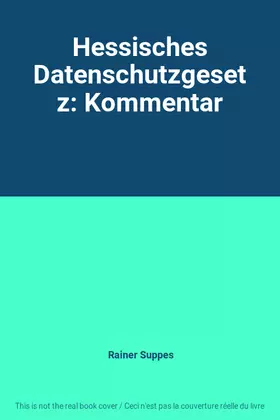 Couverture du produit · Hessisches Datenschutzgesetz: Kommentar