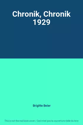 Couverture du produit · Chronik, Chronik 1929