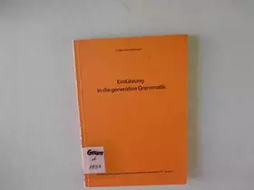 Couverture du produit · Einführung in die generative Grammatik