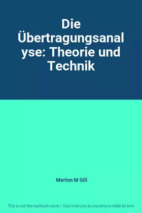 Couverture du produit · Die Übertragungsanalyse: Theorie und Technik