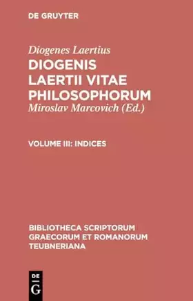 Couverture du produit · Indices (Bibliotheca scriptorum Graecorum et Romanorum Teubneriana)