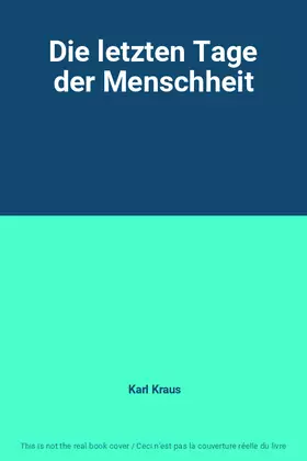Couverture du produit · Die letzten Tage der Menschheit