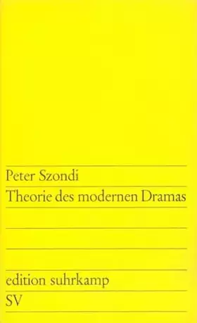 Couverture du produit · Theorie des modernen Dramas (edition suhrkamp)