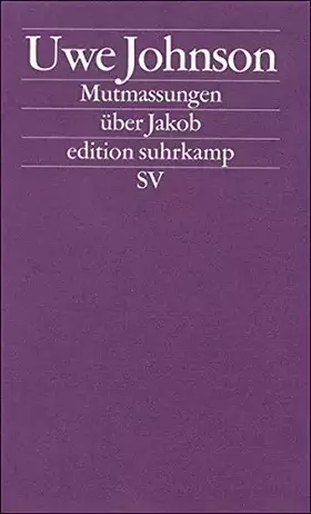 Couverture du produit · Mutmassungen uber Jakob