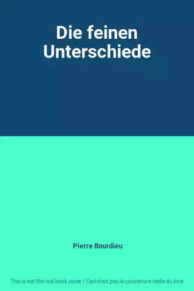 Couverture du produit · Die feinen Unterschiede