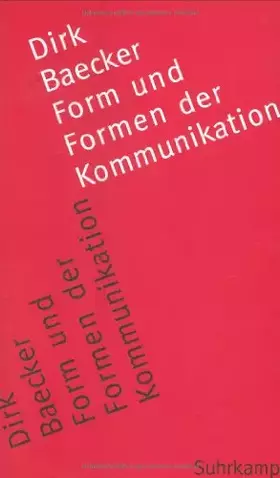 Couverture du produit · Form und Formen der Kommunikation