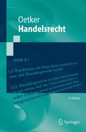 Couverture du produit · Handelsrecht (Springer-Lehrbuch) (German Edition)