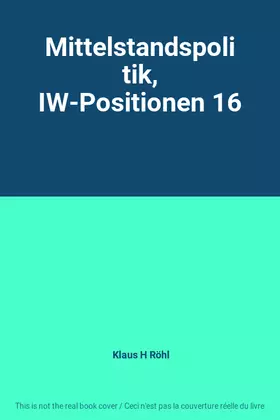 Couverture du produit · Mittelstandspolitik, IW-Positionen 16