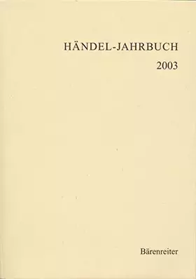Couverture du produit · Händel-Jahrbuch 2003