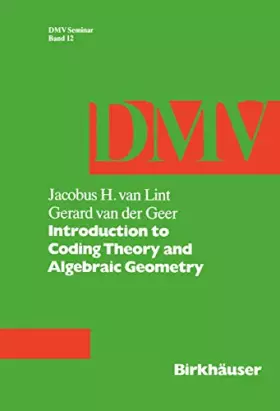 Couverture du produit · Introduction to Coding Theory and Algebraic Geometry (Oberwolfach Seminars)