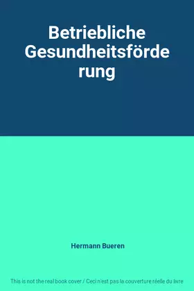 Couverture du produit · Betriebliche Gesundheitsförderung