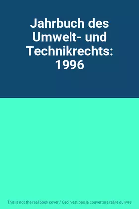 Couverture du produit · Jahrbuch des Umwelt- und Technikrechts: 1996
