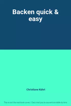 Couverture du produit · Backen quick & easy