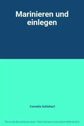 Couverture du produit · Marinieren und einlegen