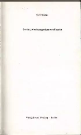 Couverture du produit · Berlin zwischen gestern und heute