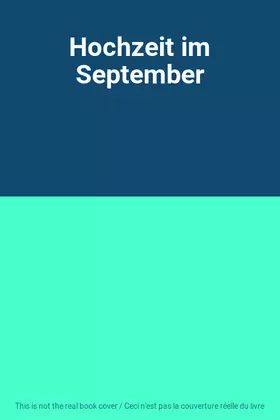Couverture du produit · Hochzeit im September