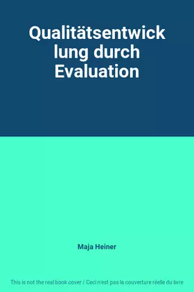 Couverture du produit · Qualitätsentwicklung durch Evaluation