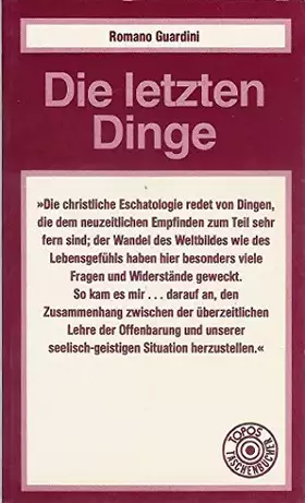 Couverture du produit · Die letzten Dinge