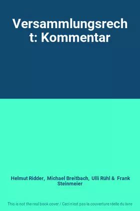 Couverture du produit · Versammlungsrecht: Kommentar