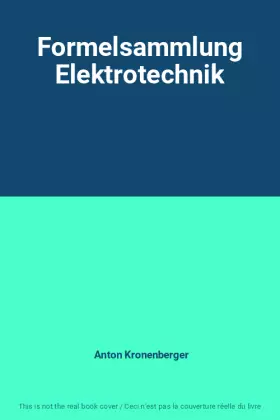 Couverture du produit · Formelsammlung Elektrotechnik
