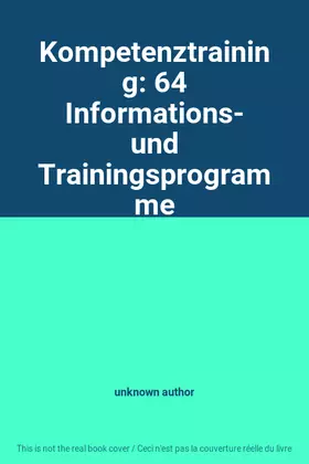 Couverture du produit · Kompetenztraining: 64 Informations- und Trainingsprogramme