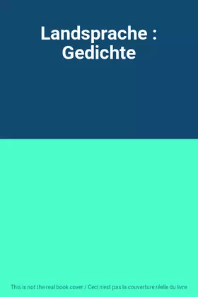 Couverture du produit · Landsprache : Gedichte