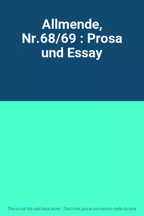 Couverture du produit · Allmende, Nr.68/69 : Prosa und Essay