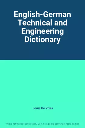 Couverture du produit · English-German Technical and Engineering Dictionary