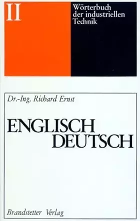 Couverture du produit · Wörterbuch der industriellen Technik, Bd.2, Englisch-Deutsch