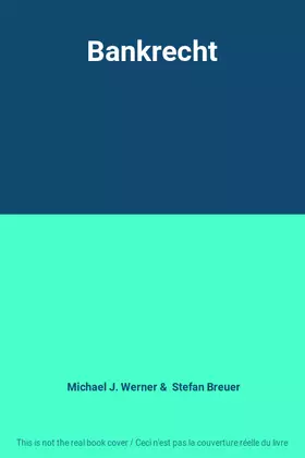 Couverture du produit · Bankrecht