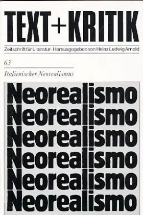 Couverture du produit · Italienischer Neorealismus (TEXT+KRITIK 63)