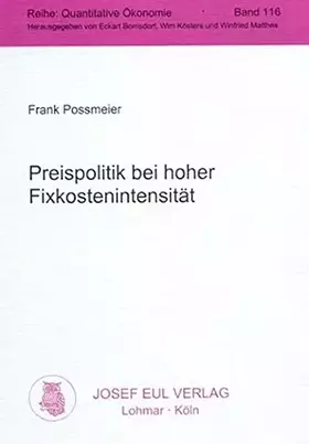 Couverture du produit · Preispolitik bei hoher Fixkostenintensität