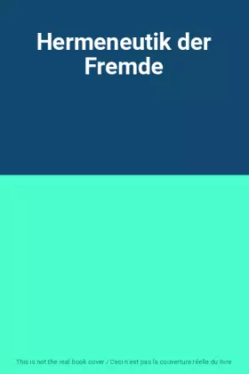 Couverture du produit · Hermeneutik der Fremde
