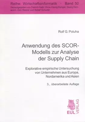 Couverture du produit · Anwendung des SCOR-Modells zur Analyse der Supply Chain