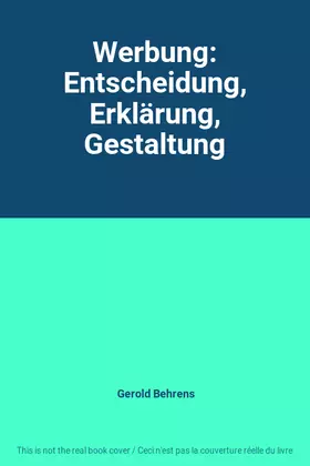 Couverture du produit · Werbung: Entscheidung, Erklärung, Gestaltung
