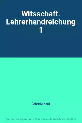 Couverture du produit · Witsschaft. Lehrerhandreichung 1