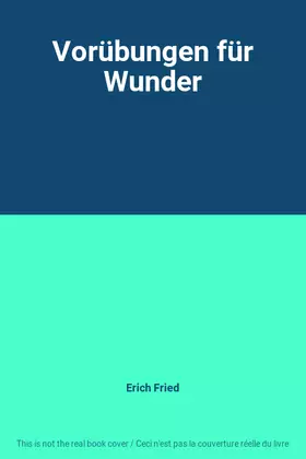Couverture du produit · Vorübungen für Wunder