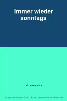 Couverture du produit · Immer wieder sonntags